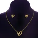 نیم ست زنانه استیل مدل قلب کد w-se-149