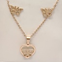 نیم ست زنانه استیل مدل قلب کد w-se-159