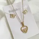 نیم ست زنانه استیل مدل قلب کد w-se-159