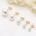 گوشواره میخی پک ۵تایی مدل مروارید استیل کد w-er-130