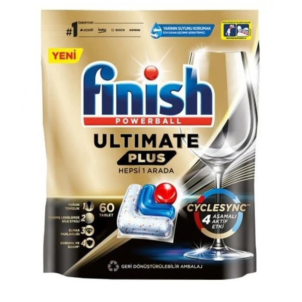قرص ماشین ظرفشویی فینیش مدل Ultimate Plus Hepsi 1 Arada بسته 60 عددی 