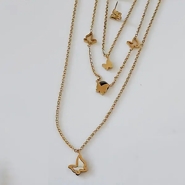 نیم ست زنانه سه ردیفه استیل کد w-se-196