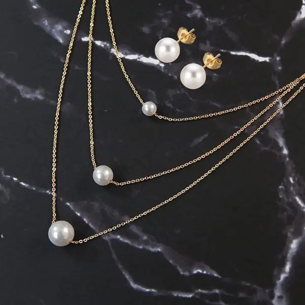 نیم ست زنانه سه ردیفه مدل مرواريد کد w-se-251