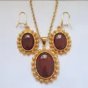 نیم ست زنانه فیروزه ای و عقیق کد w-se-207