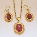 نیم ست زنانه فیروزه ای و عقیق کد w-se-213