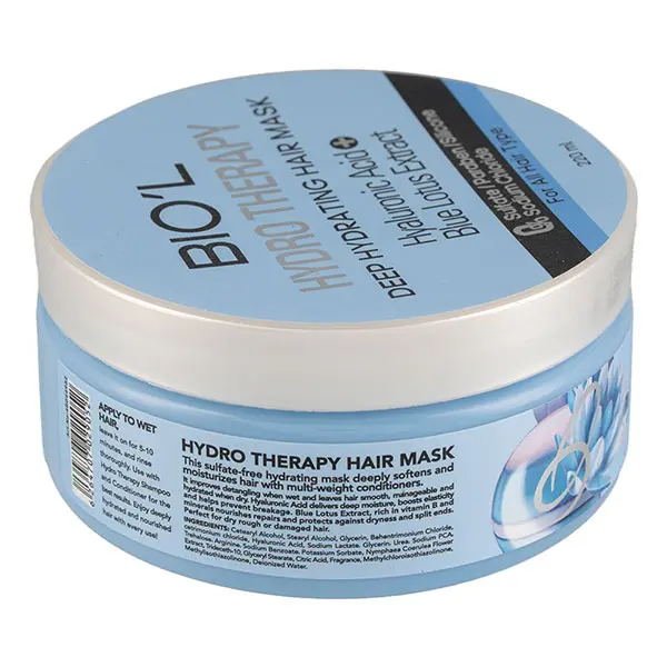 ماسک مو سولفات فری مدل هیدرو تراپی مناسب انواع مو حجم 220 میلی لیتر بیول 
