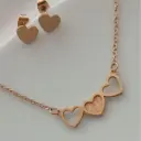 نیم ست زنانه استیل مدل قلب کد w-se-162