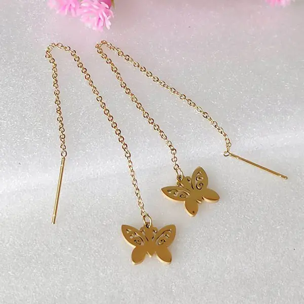گوشواره بخیه ای مدل پروانه کد w-er-068