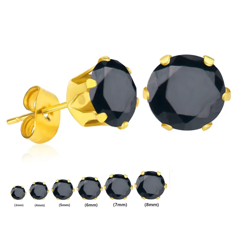گوشواره میخی پک ۵تایی مدل دایره استیل کد w-er-132