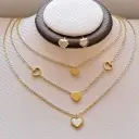 نیم ست زنانه سه ردیفه استیل مدل‌ قلب کد w-se-199