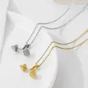 پلاک گردنی مدل دمبل خم استیل