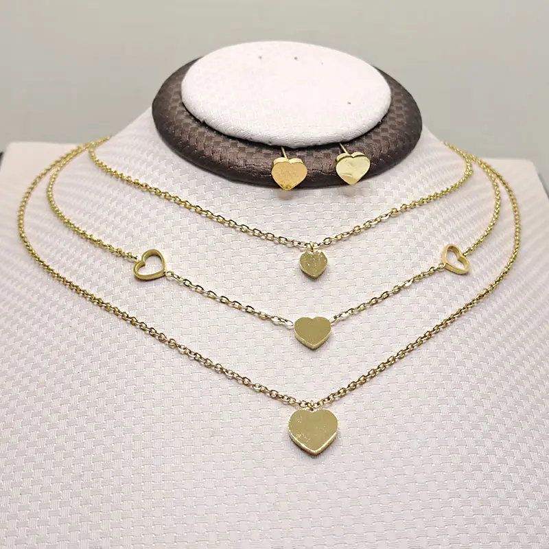 نیم ست سه ردیفه استیل مدل قلب کد w-se-281