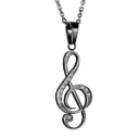 پلاک گردنی مدل نت موسیقی(کلید صلح) استیل  