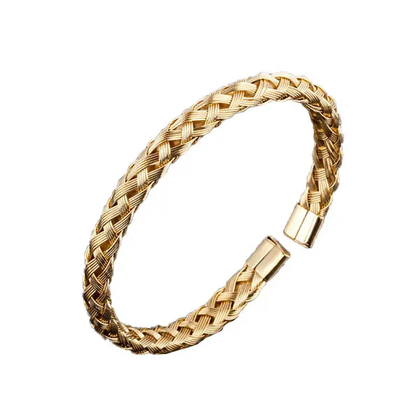 دستبند النگویی استیل مدل حصیری