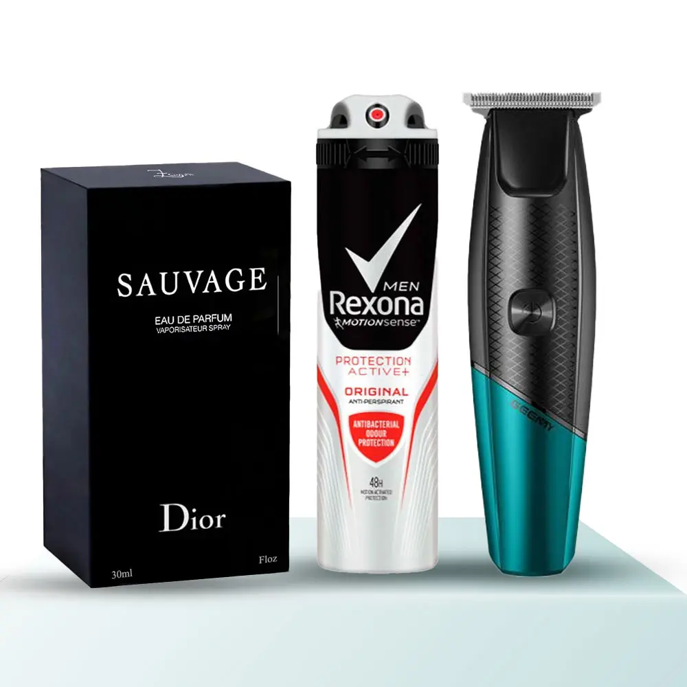 پک هدیه مردانه کد B306 - ماشین اصلاح، اسپری بدن، ادکلن