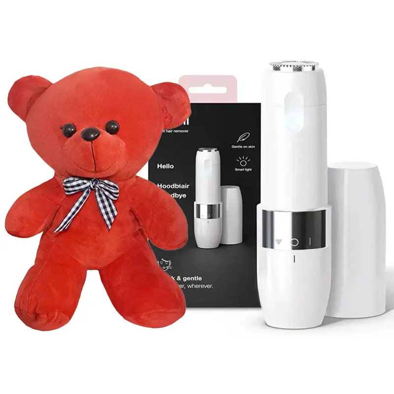 پک هدیه زنانه V028- ماشین اصلاح بانوان طرح براون و خرس قرمز کوچک