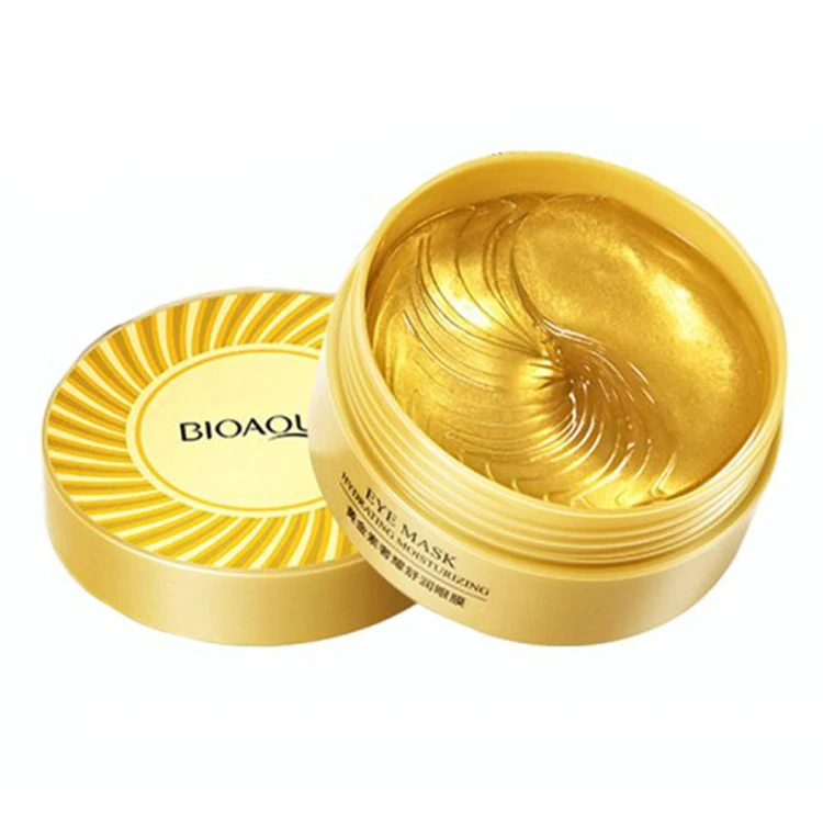 ماسک زیر چشم بایو آکوا مدل Gold با عصاره یون طلا مناسب برای انواع پوست وزن 80 گرم بسته 60 عددی