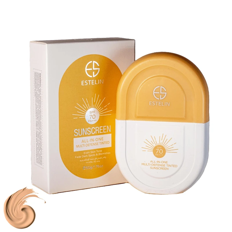 کرم ضدآفتاب رنگی صورت استیلن مدل All-In-One حجم 50 میلی‌لیتر