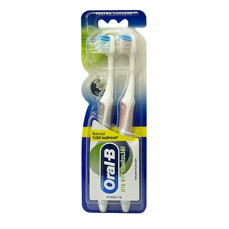 مسواک اورال بی مدل Gum Cleaning Extra Soft بسته 2 عددی