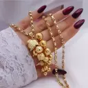 پلاک و زنجیر زنانه مدل انگور با زنجیر یزدی