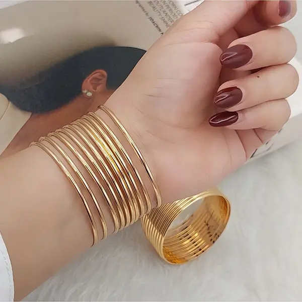 النگو زنانه YX مدل آینه ای 2 میلی‌متر بسته 3 عددی