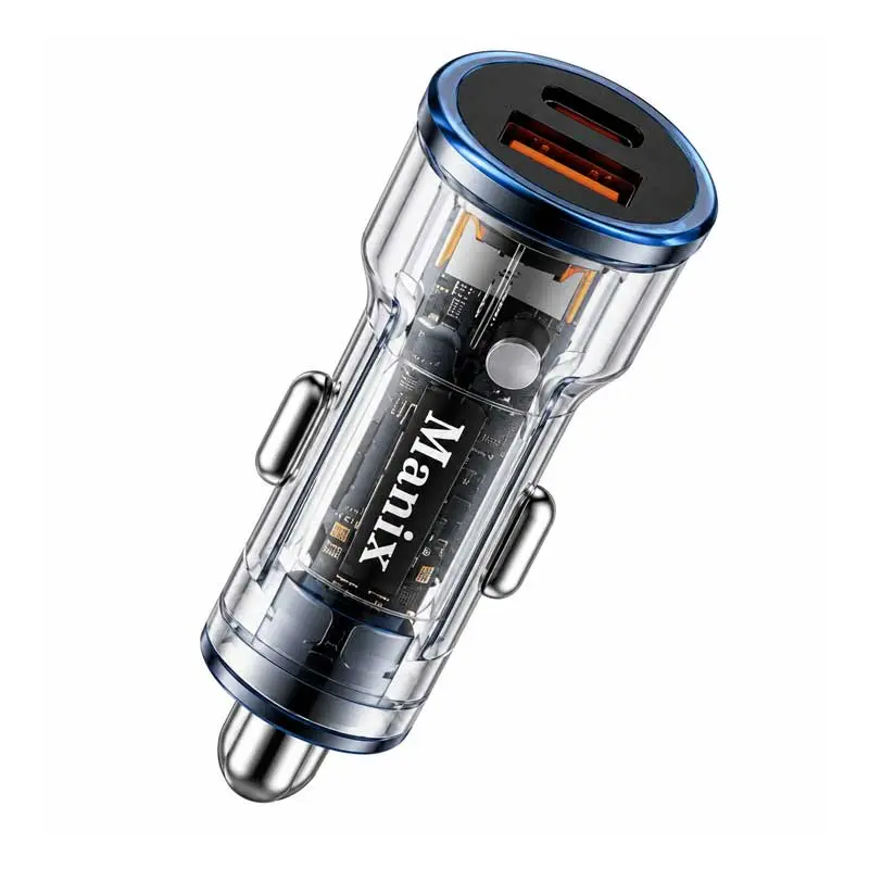 شارژر فندکی خودرو مانیکس مدل MA-1012 دو پورت USB و Type-C توان 55 وات