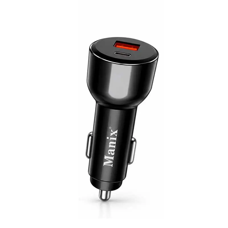 شارژر فندکی خودرو مانیکس مدل MA-114 دو پورت USB و Type-C توان 55 وات