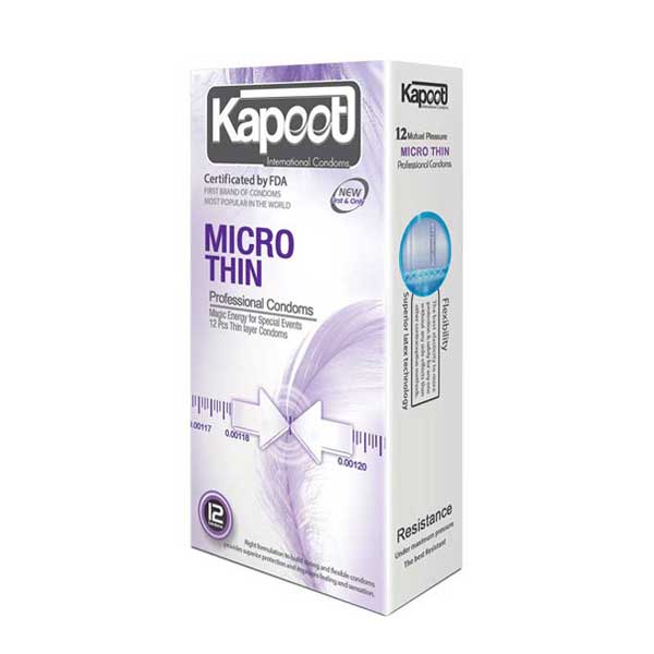 کاندوم نازک کاپوت مدل Micro Thin بسته 12 عددی