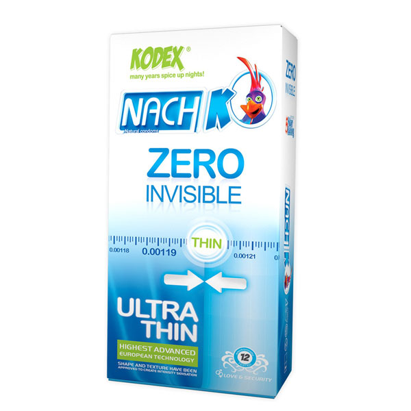 کاندوم نازک کدکس مدل زیرو zero بسته 12 عددی