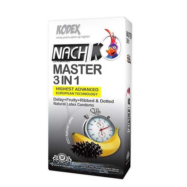 کاندوم مستر کدکس مدل master 3in1 بسته 12 عددی