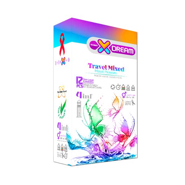 کاندوم ایکس دریم مدل Travel Mixed بسته 12 عددی