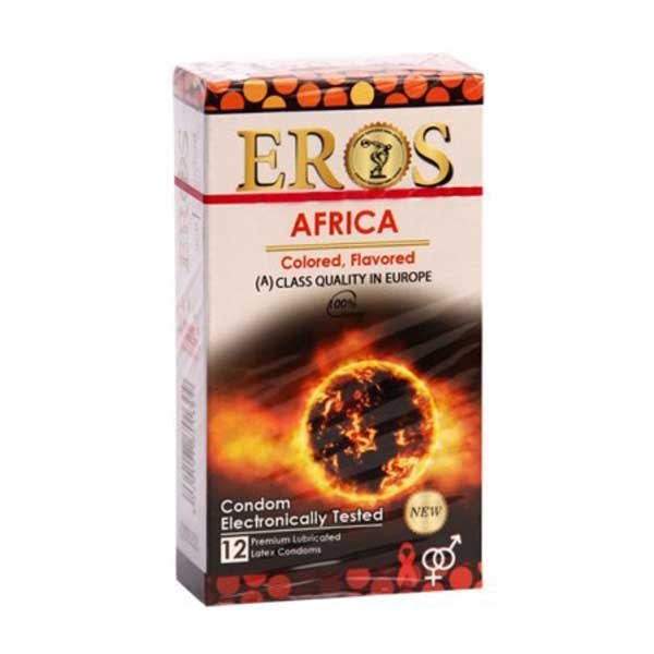 کاندوم اروس مدل آفریقا Africa بسته 12 عددی