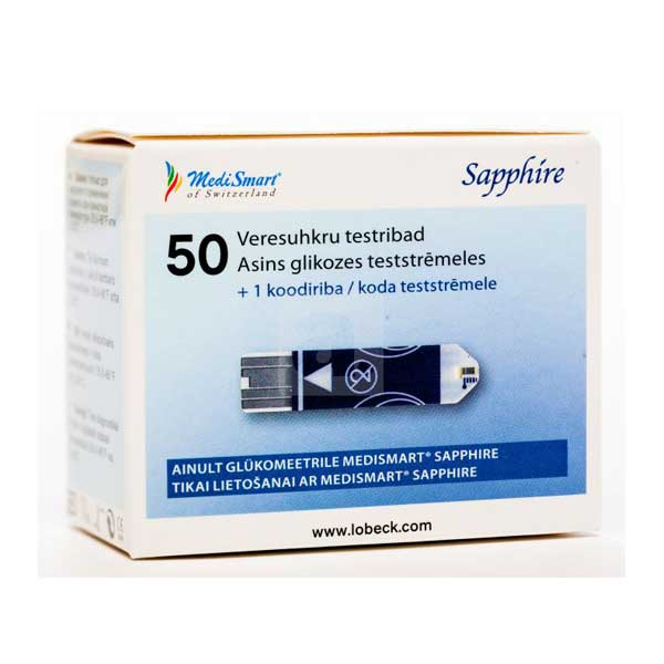 نوار تست قند خون مدی اسمارت مدل سفیر Medi Smart sapphire