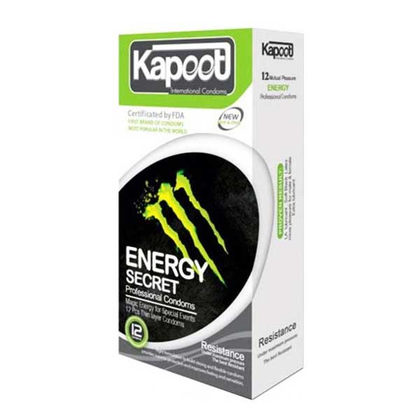 کاندوم کاپوت مدل انرژی زا energy and secret بسته 12 عددی