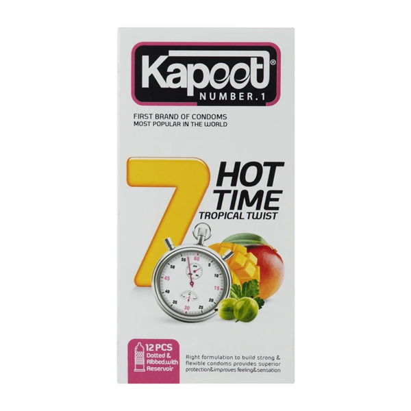 کاندوم کاپوت مدل Hot Time7 بسته 12 عددی