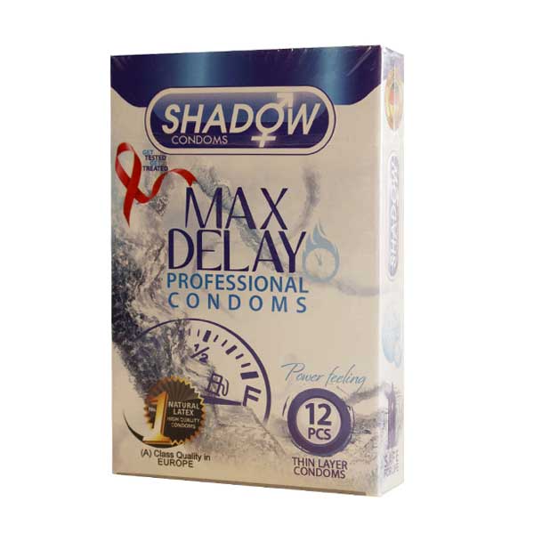 کاندوم تاخیری شادو مدل max delay بسته 12 عددی
