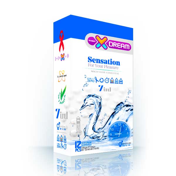 کاندوم ایکس دریم مدل حساس sensation بسته 12 عددی