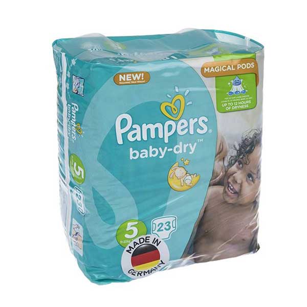 پوشک پمپرز مدل Baby Dry سایز 5 بسته 23 عددی