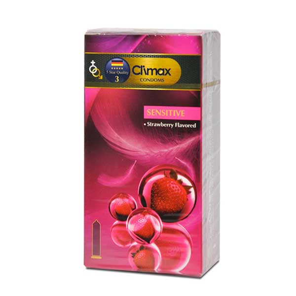 کاندوم ساده کلایمکس با اسانس توت فرنگی climax sensitive