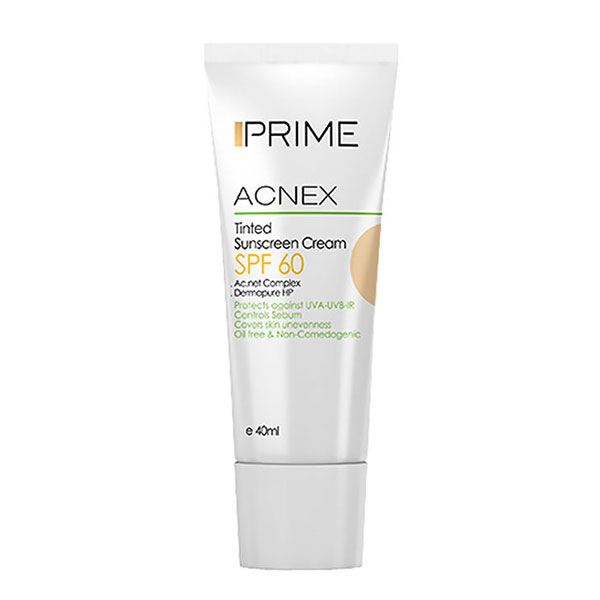 کرم ضد آفتاب رنگی پریم مدل Acnex Tinted SPF60 بژ روشن