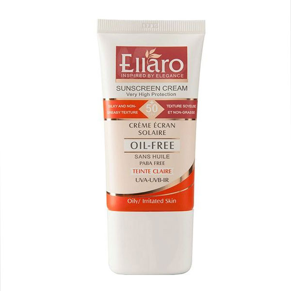 ضد آفتاب فاقد چربی الارو مدل Teinte Claire Spf+50 حجم 40 میلی لیتر