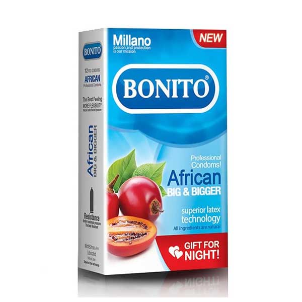 کاندوم بزرگ کننده بونیتو مدل Bonito African بسته 6 عددی