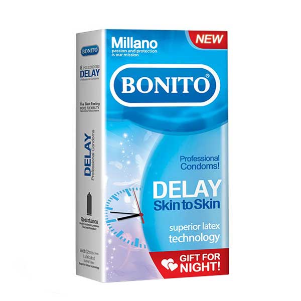 کاندوم تاخیری بونیتو مدل Bonito Delay بسته 6 عددی