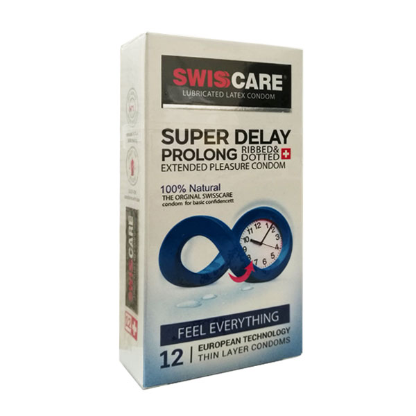 کاندوم فوق تاخیری و خاردار سوئیس SwisCare Super Delay