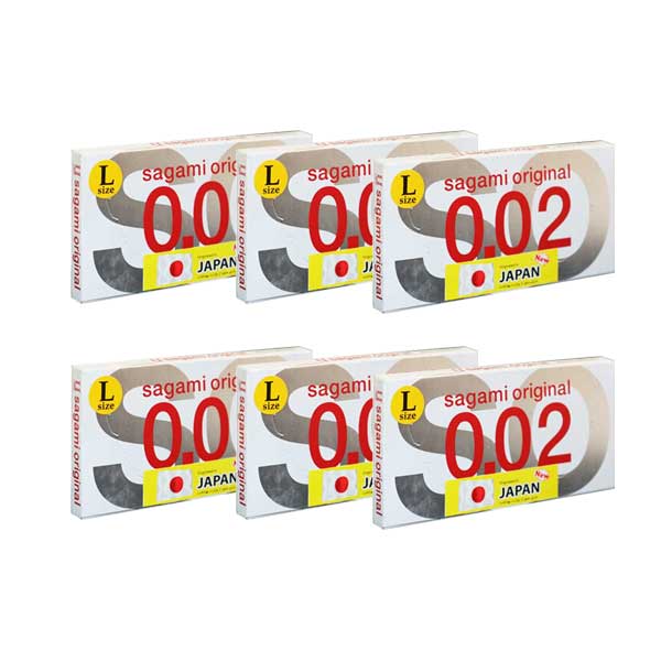 6 بسته دو عددی کاندوم ساگامی سایز بزرگ SAGAMI ORIGINAL 0.02
