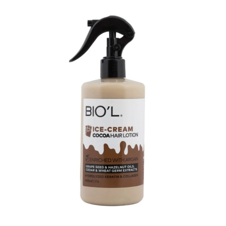 لوسیون مو بیول مدل بستنی شکلاتی (بدون نیاز به آبکشی) حجم 400 میل