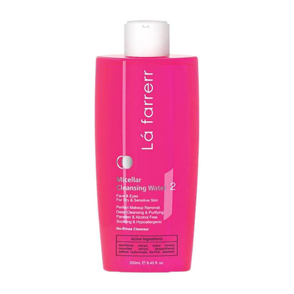 میسلار واتر چشم و صورت لافارر مخصوص پوست های خشک و حساس 2 حجم 250 میل