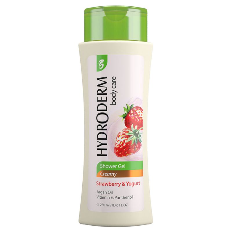 شامپو بدن کرمی هیدرودرم با رایحه ماست و توت فرنگی حجم 250 میل