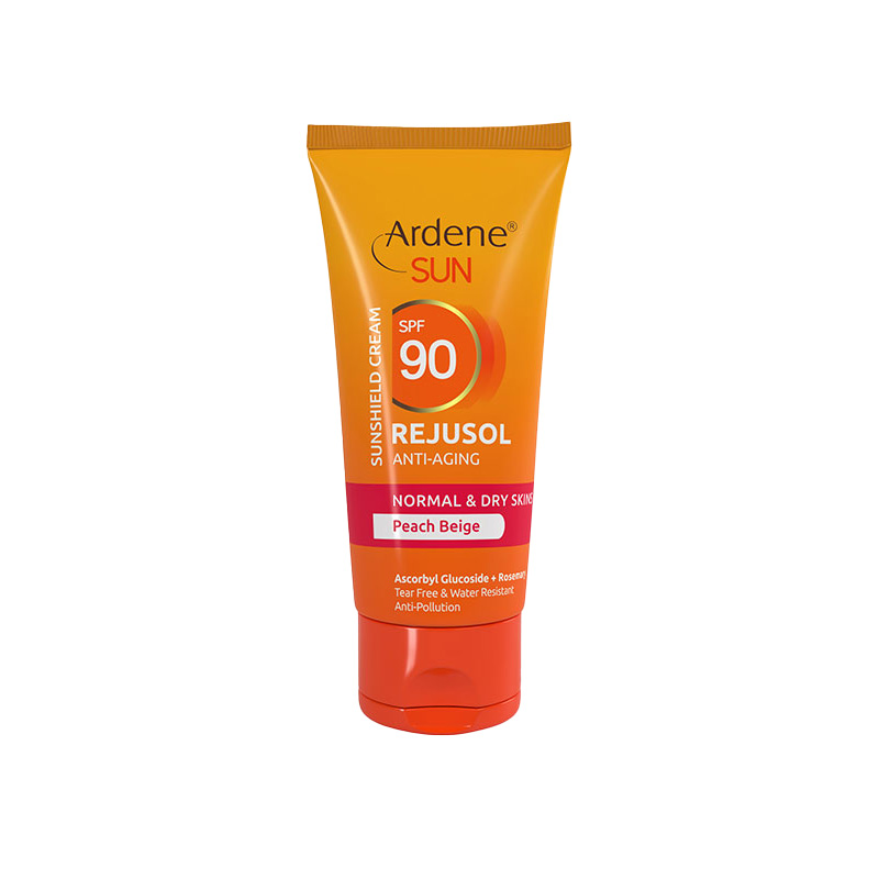  کرم ضدآفتاب رنگی رجوسول SPF90 ضدچروک آردن سان پوست‌خشک و معمولی 50میل-بژ هلویی