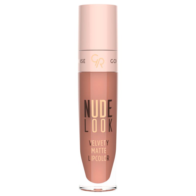 رژ لب مایع مات گلدن رز مدل Nude Look شماره 02 (Peachy-Nude)